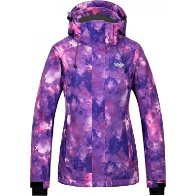 Женская влагозащитная зимняя куртка с цветным принтом, теплая зимняя пальто