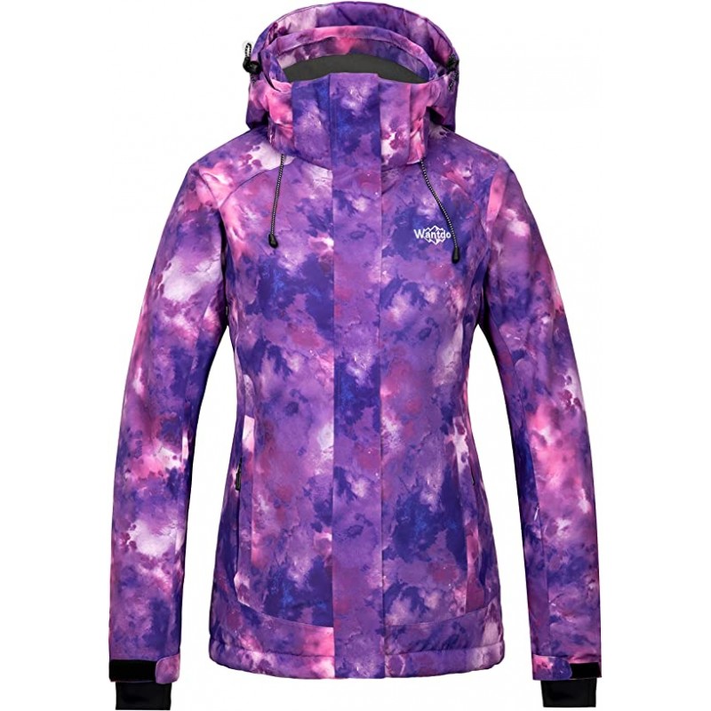Женская влагозащитная зимняя куртка с цветным принтом, теплая зимняя пальто