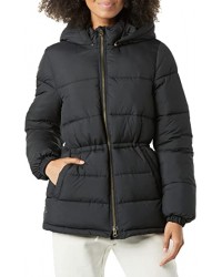 Чёрный женский пуховик для тяжёлых нагрузок с вытянутой поясницей