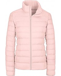 Розовый женский складной легкий куртка-котелок с пухом