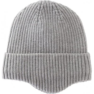 Голубовато-серый повседневный безреберный пиджак с ушными платами и теплой трикотажной шапкой для мужчин