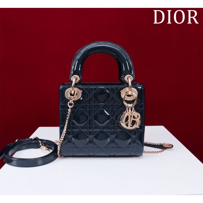 DIOR Classic Lady Lacquer Leather Concubine Bag
