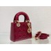 Dior LADY Three Grid Cherry Red Lacquer Leather Handbag Dior LADY Three Grid Cherry Red Lacquer Leather Handbag